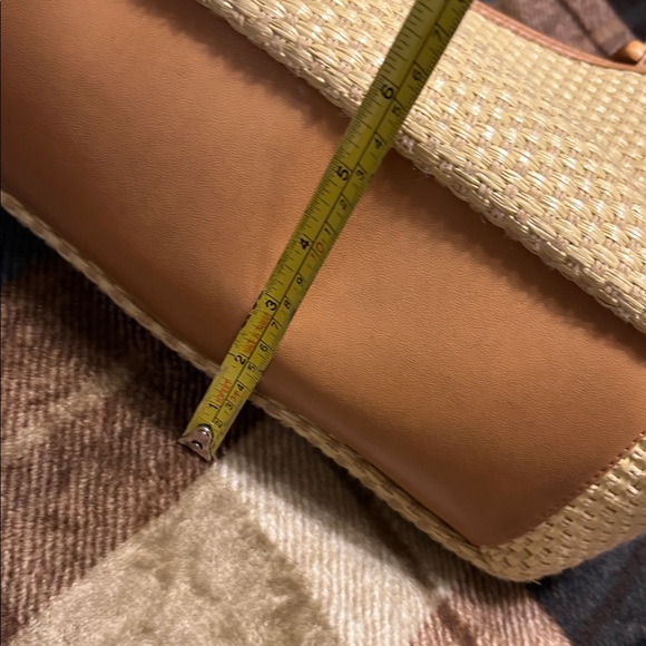 Fossil Tan Woven Tote with Wooden Handles - Picture 10 of 14